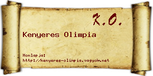 Kenyeres Olimpia névjegykártya